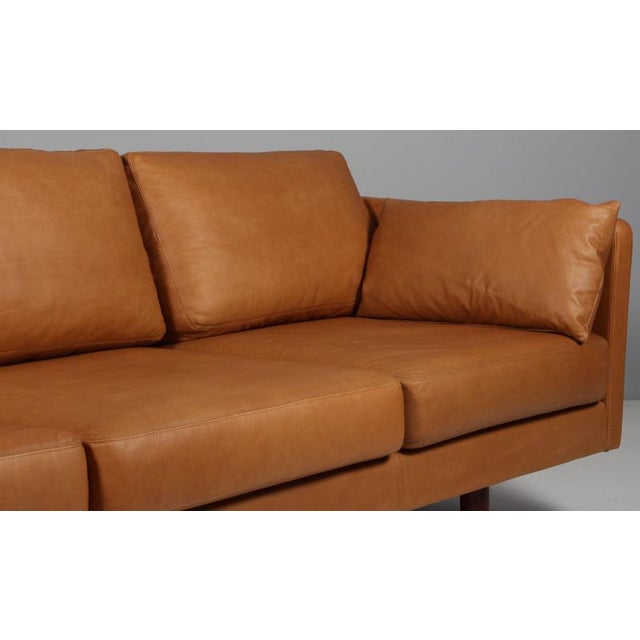 Model 220 Black Leather Three-Seat Sofa by Erik Jørgensen For Sale - Image 5 of 8