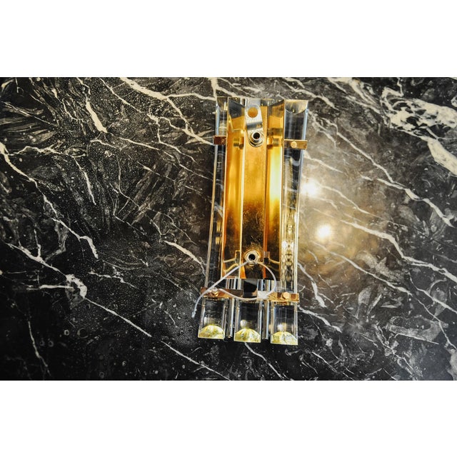 Glass Venini Wall Lamp in Half-Moon Curved Glass, Murano, Italy, 1970s For Sale - Image 7 of 8