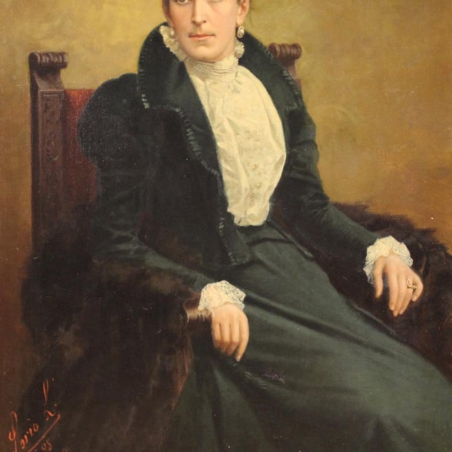 Luigi Sorio, Portrait, 1898, Oil on Canvas, Framed For Sale - Image 13 of 16