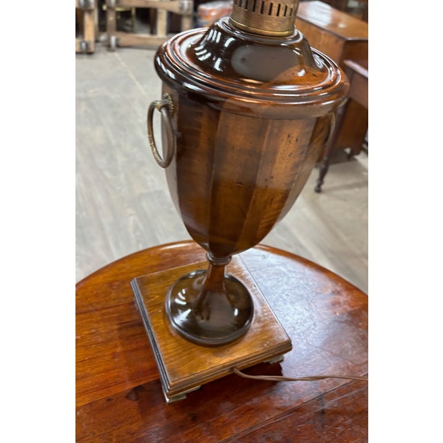 Vintage Frederick Cooper Chicago Mahogany Urn Shaped Table Lamp For Sale - Image 11 of 13