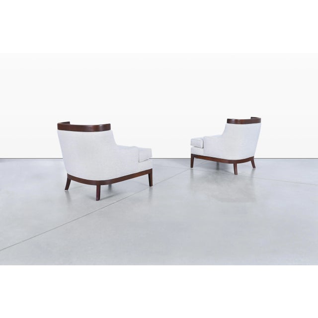 1950s Mid-Century Modern Sculptural Walnut Lounge Chairs After Erwin Lambeth For Sale - Image 5 of 12