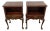 Pair of 1940’s Solid Mahogany Queen Anne Night Stands For Sale