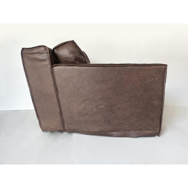 Brown Leather Armchair, Italy, 2000s For Sale - Image 12 of 18