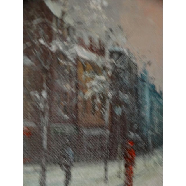 Impressionist Parisian Winter Street Scene Oil Painting, G Legg French School For Sale - Image 6 of 12