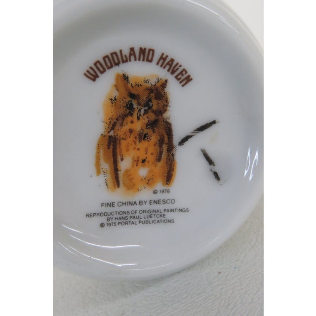 Traditional Vintage Enesco 1976 Woodland Haven Owl Coffee Tea Mug With Gold Rim 4695b For Sale - Image 3 of 10