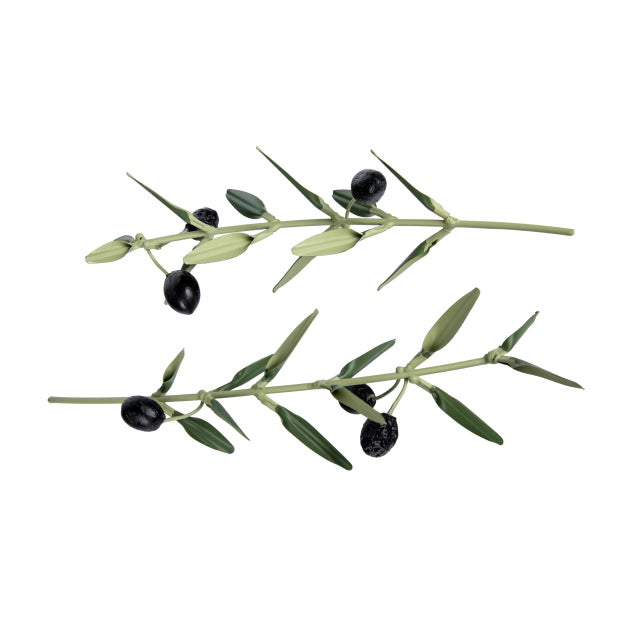 Metal Pair of Olive Branch Sculptures For Sale - Image 7 of 7