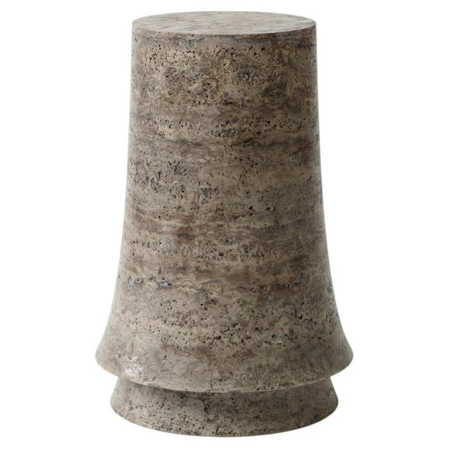 Tall Stool in Travertine by Pietro Franceschini For Sale - Image 6 of 6