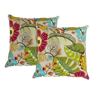 Contemporary Dransfield & Ross Botanical Garden Pillows- Set of 2 For Sale