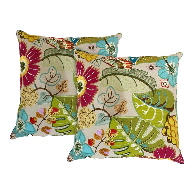 Contemporary Dransfield & Ross Botanical Garden Pillows Set of 2