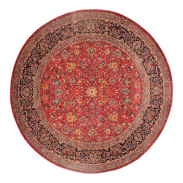 2020s Pasargad Rust Indian Round Kashan For Sale