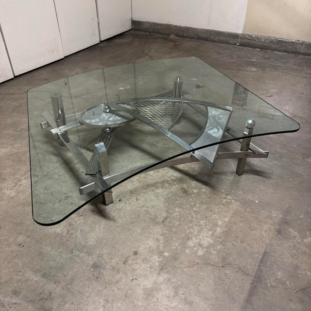 Dia J Mehringer Custom Sculptural Chrome Steel & Glass