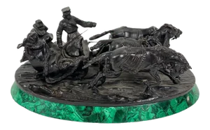 Late 19th Century Figurative Bronze Sculpture on Malachite Base
