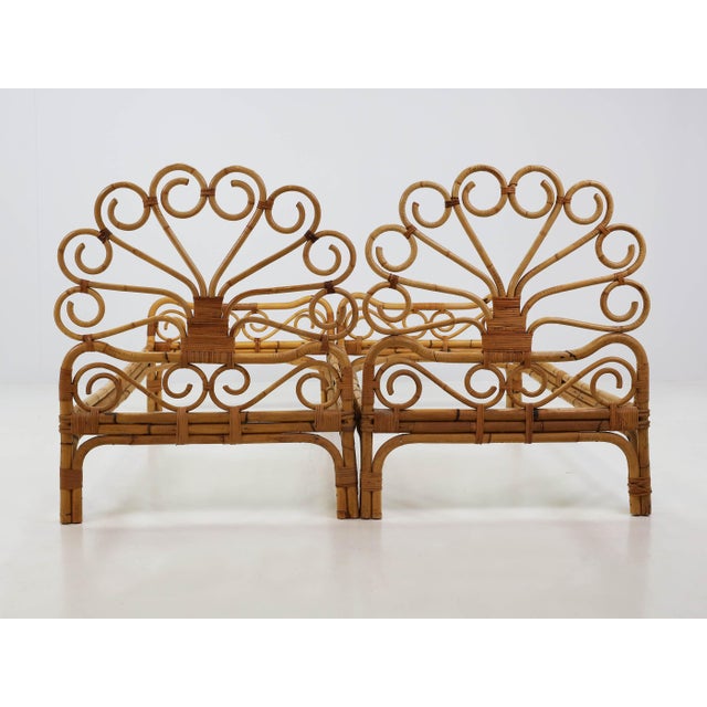 Peacock Daybeds in Rattan by Lio Carminati for Casa e Giardino, Italy, 1960, Set of 2 For Sale - Image 11 of 12