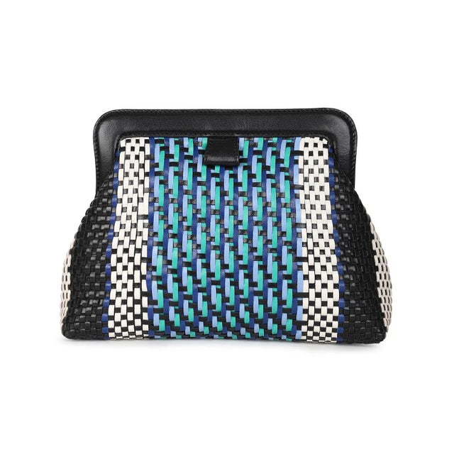 Contemporary Small Fernanda Black / White Multi Frame Clutch For Sale - Image 3 of 5