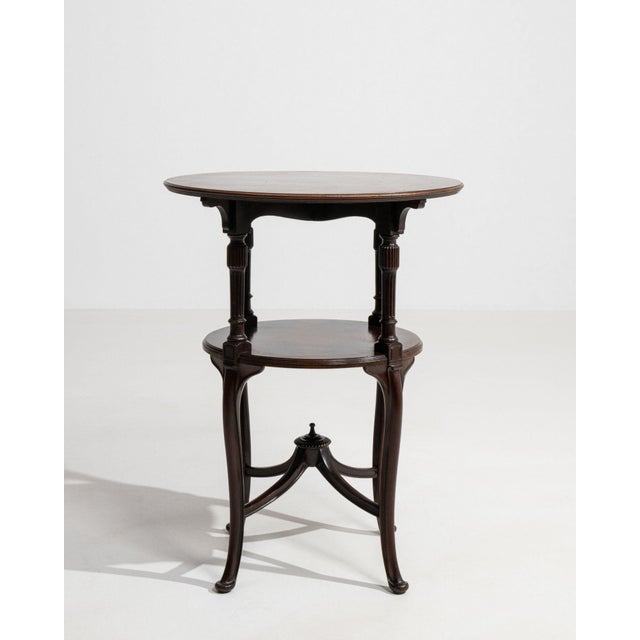 Chestnut 19th Century United Kingdom Rich Mahogany Oval Two-Tier Mahogany Side Table For Sale - Image 8 of 11