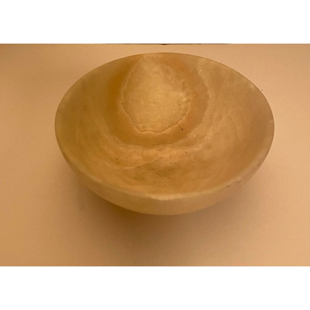 Modern Vintage Egyptian Alabaster Bowl For Sale - Image 3 of 4