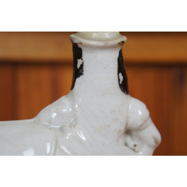 Antique 19th Century Staffordshire Porcelain Cow Milk Maid Spill Vase Creamer For Sale - Image 10 of 12