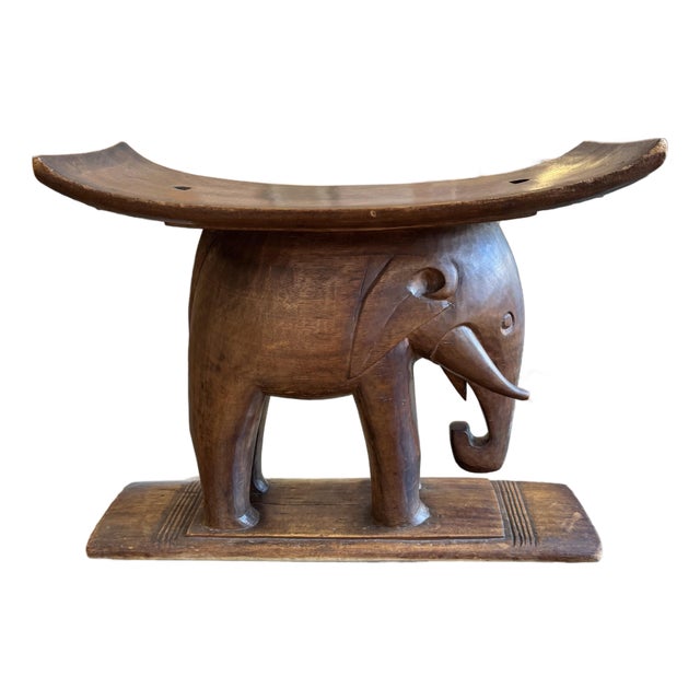 Antique 1930's African Ashanti Elephant Stool For Sale