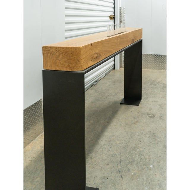 2010s Attributed to Ralph Pucci Sven Paditz Tracy Simple Oak Console For Sale - Image 5 of 8