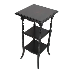 Antique Late Victorian 19th Century Eastlake Three-Tier Ebony Table