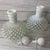 White 1930s Fenton Hobnail Opalescent Wrisley Cologne Bottles With Stoppers-a Pair For Sale - Image 8 of 8