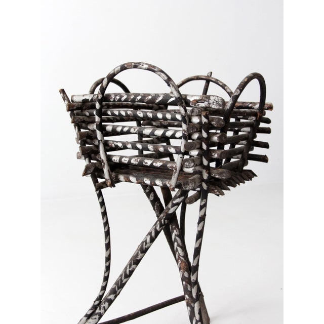 Antique Adirondack Twig Planter Stand For Sale - Image 10 of 12