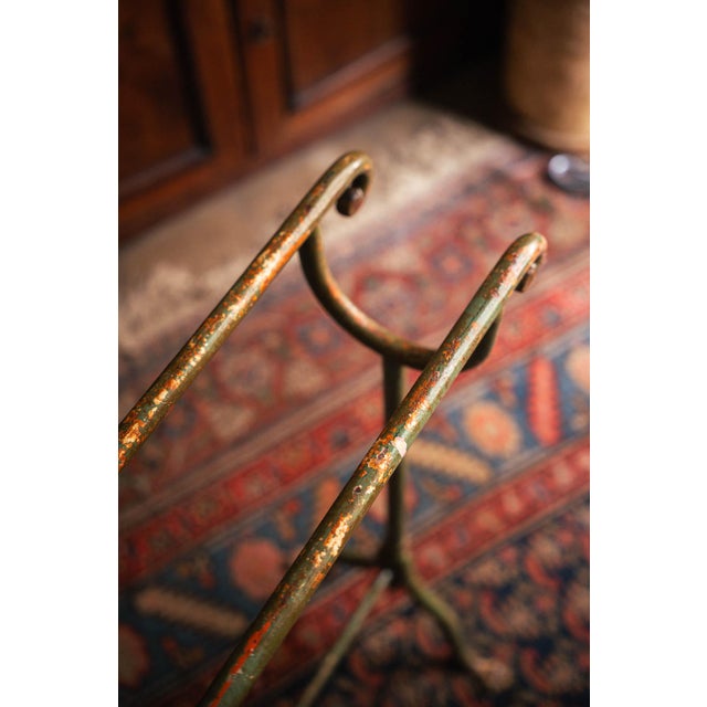 Antique Enameled Iron Towel Holder For Sale - Image 3 of 6
