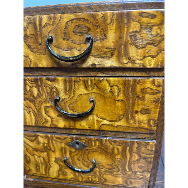 Brown Antique English Tabletop Chest of Drawers For Sale - Image 8 of 8