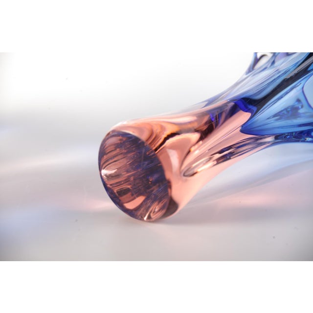 1960s Glass Vase and Bowl by Josef Hospodka for Sklarny Chribska, Czech, 1960s, Set of 3 For Sale - Image 5 of 14