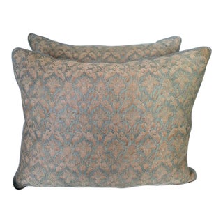 Pair of Fortuny "Delfino" Patterned Pillows For Sale
