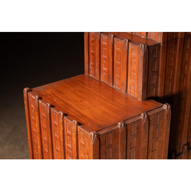 1920s Monumental Art Deco Cathedral Form Secretary Desk For Sale - Image 4 of 12