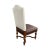 22" W x 27.5" D x 45” H French Walnut Finish Hailey Chalk Fabric Leather Seat