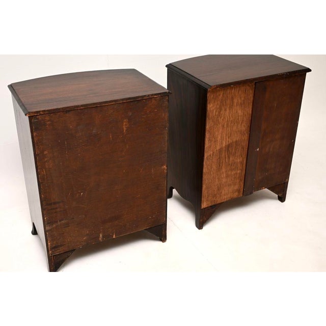 Antique Bow Fronted Chest of Drawers, 1900, Set of 2 For Sale - Image 10 of 11