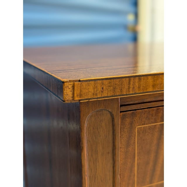 Hepplewhite Colonial Revival Flame Mahogany Bowfront Sideboard/Buffet For Sale - Image 16 of 18