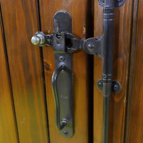 Rustic Double Pine Slatted Door with Hardware