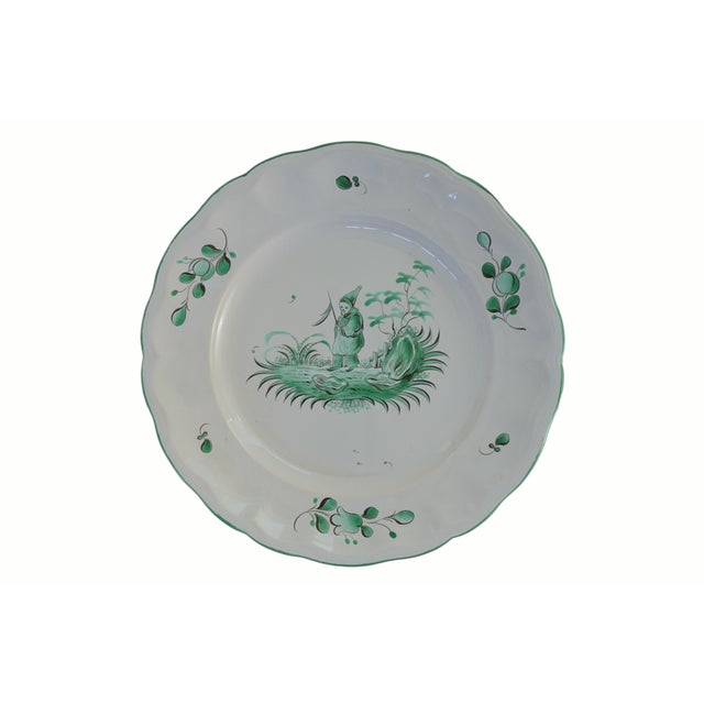 1980s French Chinoiserie St Clément Faience Dinner Plates East Wind Pattern - Set of 8 For Sale - Image 10 of 18