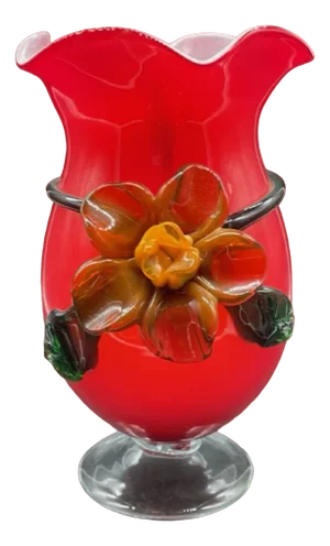 Red Murano Glass Vase, 1950s