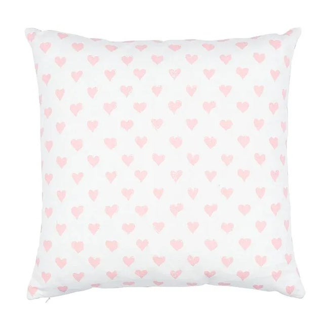 2020s Schumacher Hearts + Coffee Bean 18" Pillow For Sale - Image 5 of 5