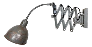 Industrial Grey Scissor Wall Lamp from Elektroinstala, 1960s