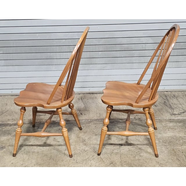 Set of 6 Mid 20th Century Sold Maple Bow Back Windsor Chairs For Sale - Image 12 of 12
