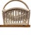 Vintage Boho Whitewashed Rattan & Wicker Magazine Rack With Arched Handle For Sale - Image 4 of 5