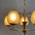 Metal Mid-Century Five Arm Brass and Glass Chandelier For Sale - Image 7 of 9
