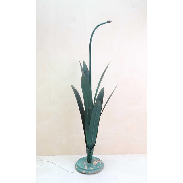 Vintage Painted Metal Daffodil Floor Lamp, England, 1920s For Sale - Image 4 of 7