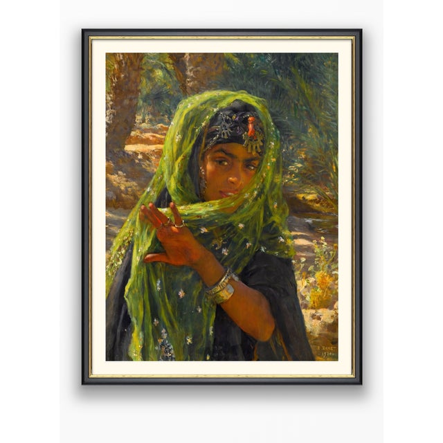 Atelier Aria Lumae Etienne Dinet 1901 Orientalist North African Bedouin Girl Fine Art Gallery Board Print 30 X 40 For Sale - Image 9 of 17