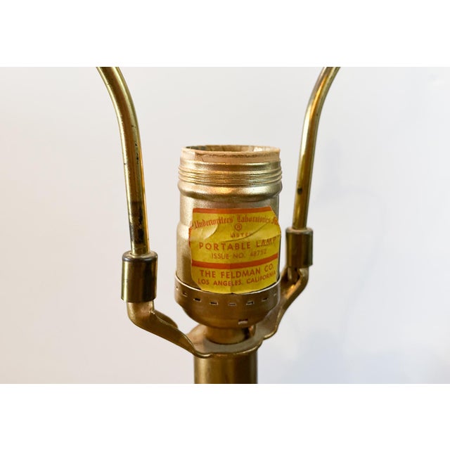 Mid Century Cast Metal Brutalist Style Lamp by Feldman For Sale In Seattle - Image 6 of 7
