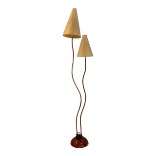 French Contemporary Copper and Enamel Floor Lamp For Sale