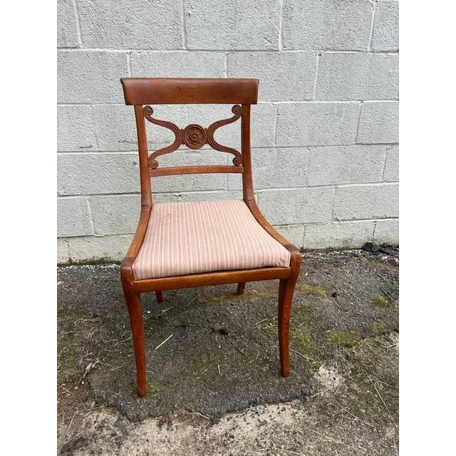19th Century Antique English Regency Style Solid Oak Side Chair For Sale In Washington DC - Image 6 of 12
