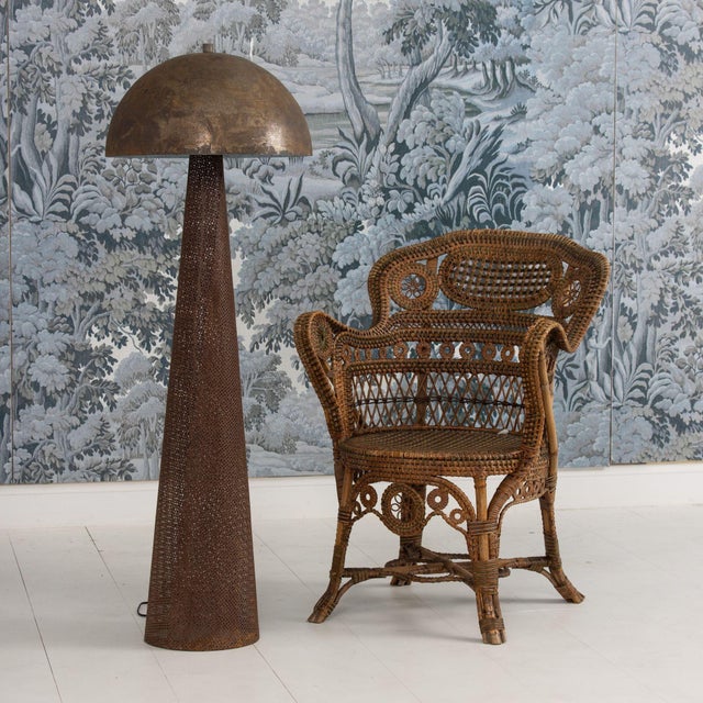 Mid-Century Modern Mid 20th Century Mid Century Modern French Rigitulle Tole Floor Lamp in the Manner of Mathieu Matégot For Sale - Image 3 of 13