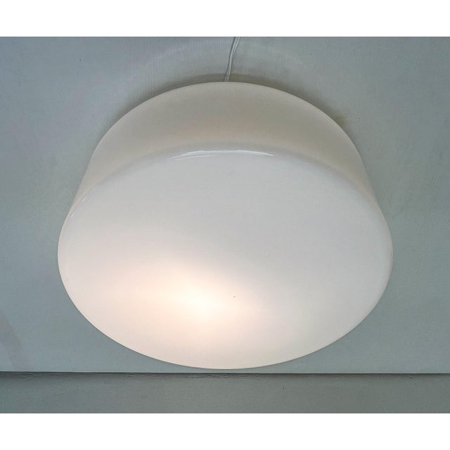 Large Bauhaus White Opaline Ceiling Lamp, 1930s For Sale - Image 11 of 11