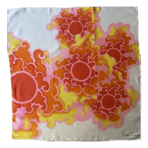Pierre Cardin Silk Scarf Japaneses Flowers 1980